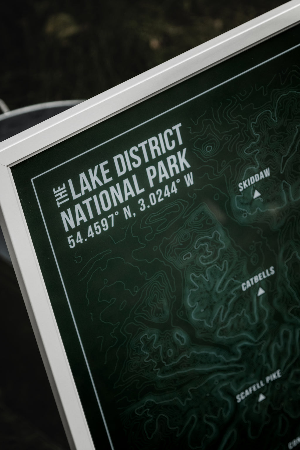 Lake District Print - Modern Topography Art - Green