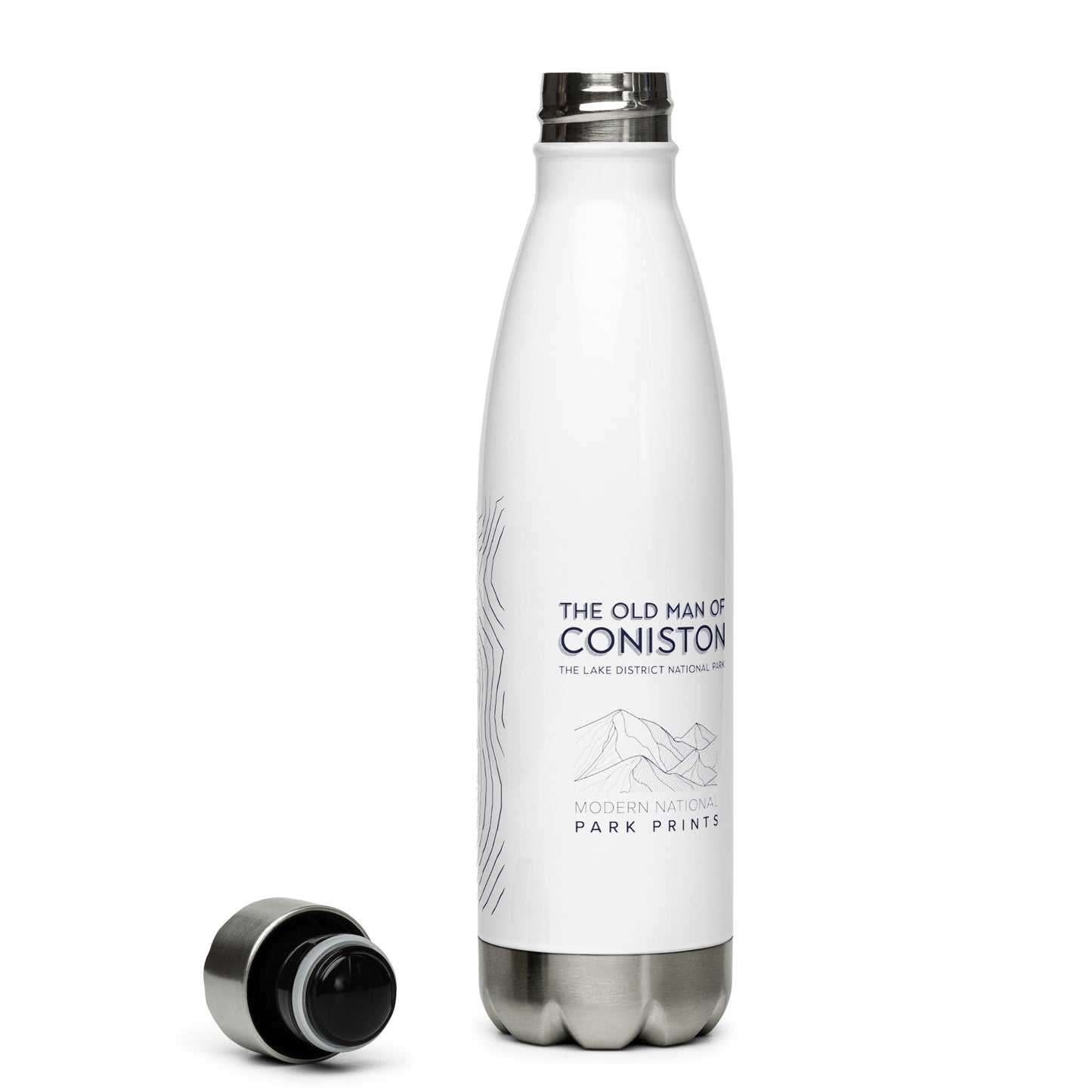 Coniston Old Man Sleek Hydration Stainless Steel Bottle - Minimalist Adventure Gear - Dark Blue