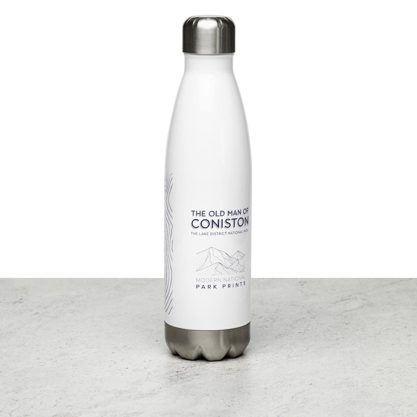 Coniston Old Man Sleek Hydration Stainless Steel Bottle - Minimalist Adventure Gear - Dark Blue