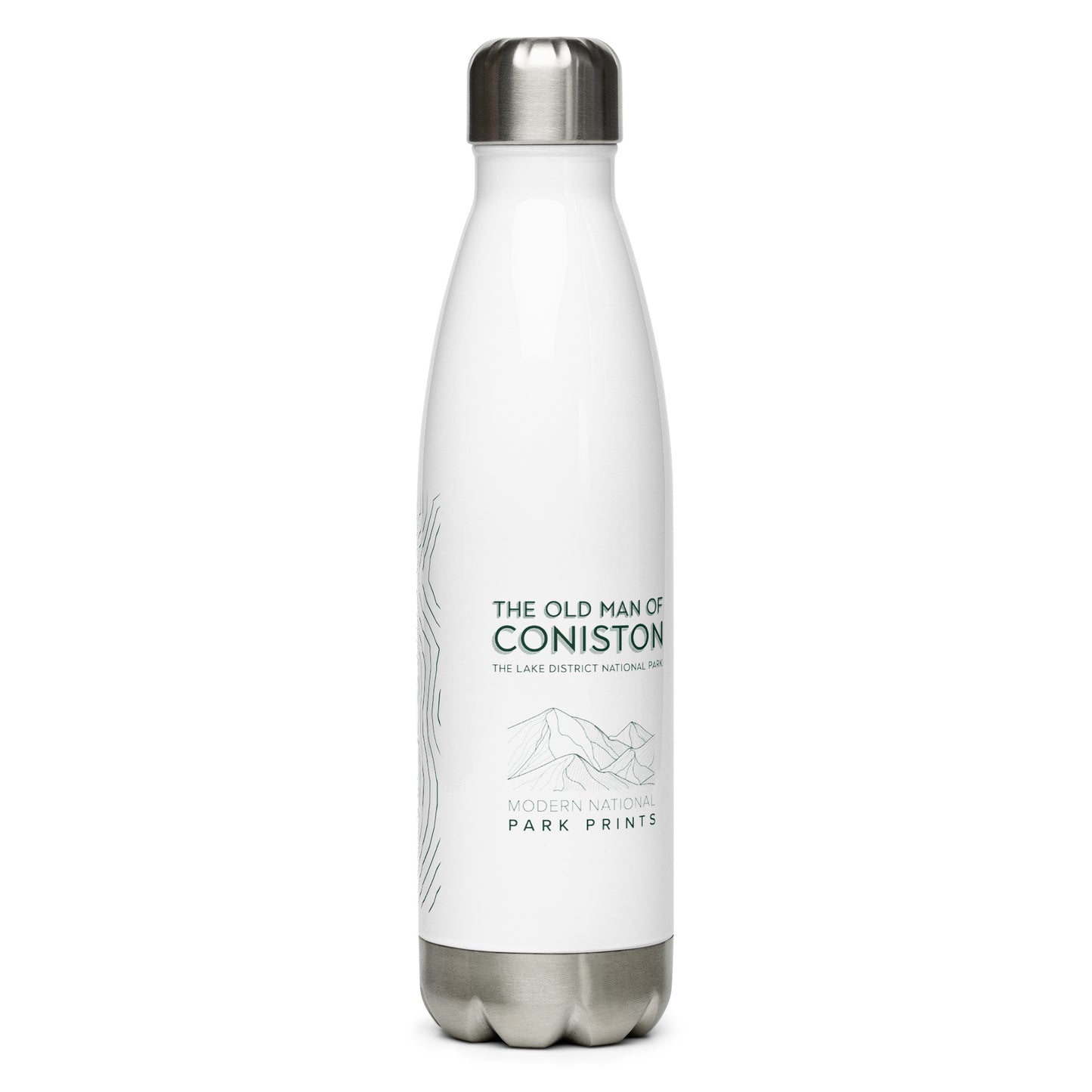 Coniston Old Man Sleek Hydration Stainless Steel Bottle - Minimalist Adventure Gear - Green