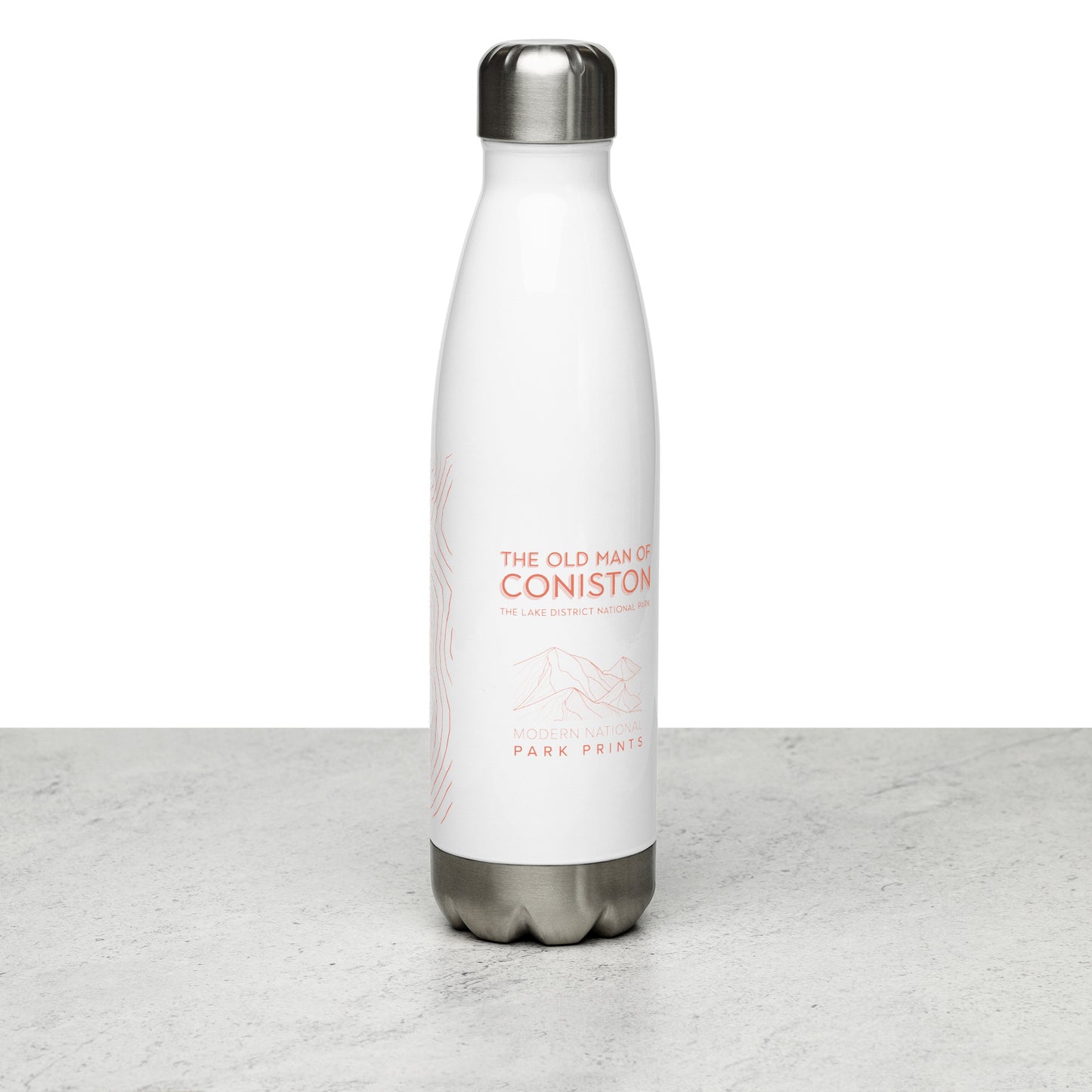 Coniston Old Man Sleek Hydration Stainless Steel Bottle - Minimalist Adventure Gear - Orange