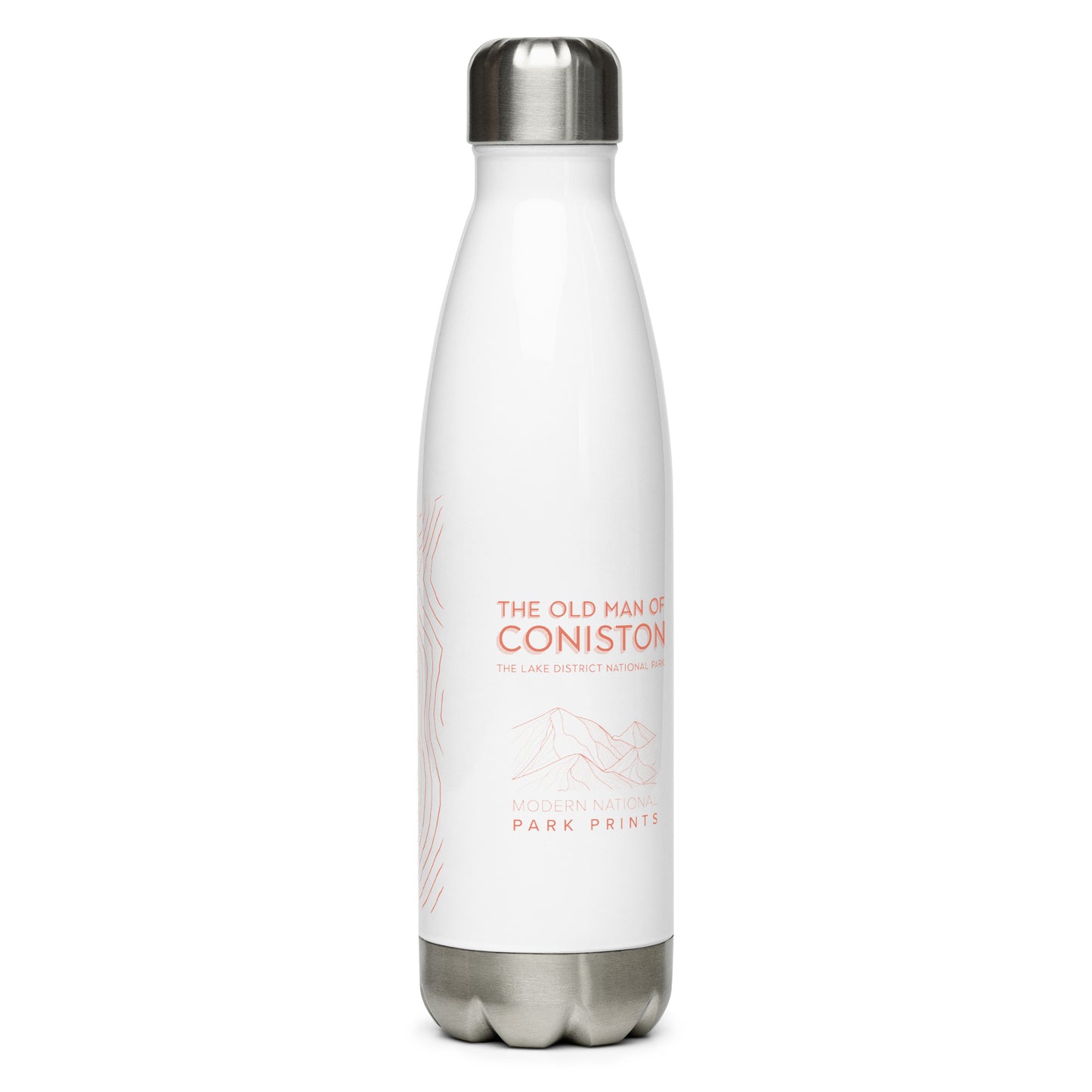 Coniston Old Man Sleek Hydration Stainless Steel Bottle - Minimalist Adventure Gear - Orange