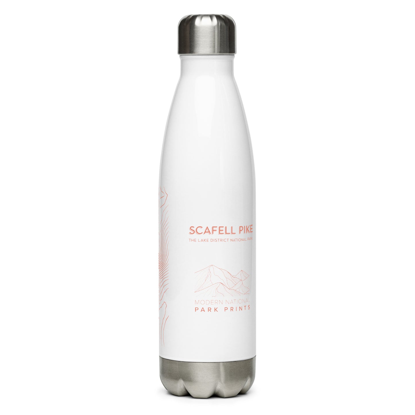 Scafell Pike Sleek Hydration Stainless Steel Bottle - Minimalist Adventure Gear - Orange